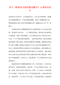 学习《致维吾尔族同胞觉醒书》心得体会范文