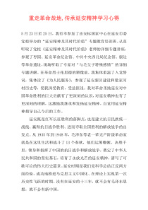 重走革命故地,传承延安精神学习心得