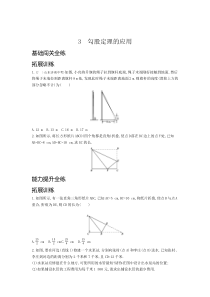 八年级数学上册 第一章 勾股定理 3 勾股定理的应用训练（pdf，含解析）（新版）北师大版