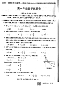 安徽省芜湖市2019-2020学年高一数学上学期期末考试试题（PDF）