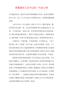 我最喜欢习总书记的一句话心得