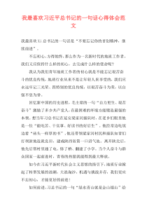 我最喜欢习近平总书记的一句话心得体会范文