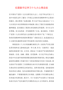 纪委副书记学习十九大心得总结