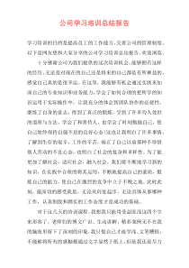 公司学习培训总结报告