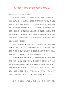 驻村第一书记学习十九大心得总结