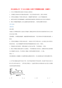 河北省唐山市一中2019届高三生物下学期模拟试题（含解析）