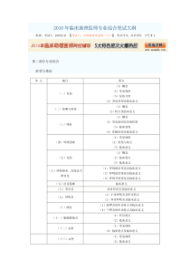 XXXX年临床助理医师专业综合笔试大纲807777289