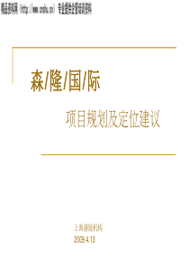 森隆国际地产项目规划及定位建议