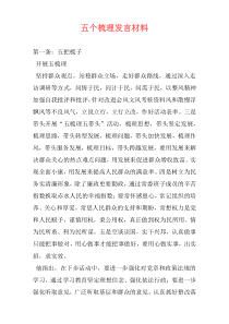 五个梳理发言材料