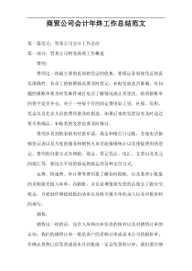 商贸公司会计年终工作总结范文