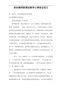 政治教师新课改教学心得体会范文