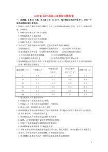 山东省2020届高三生物招生模拟卷