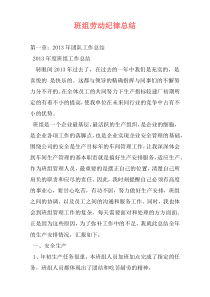 班组劳动纪律总结