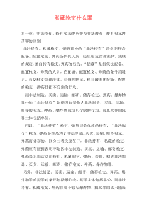 私藏枪支什么罪