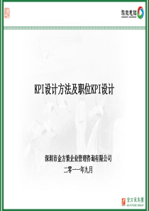 KPI设计方法及职位KPI设计