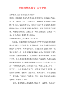 美丽的梦想散文_关于梦想