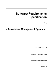 System Requirement Specification 系统需求分析模版