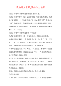 我的语文老师_我的作文老师