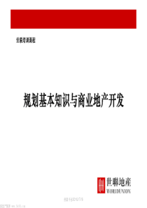 规划基本知识与商业地产开发(世联)67页