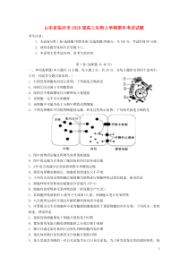 山东省临沂市2020届高三生物上学期期末考试试题