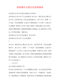 总经理办公室主任总结报告