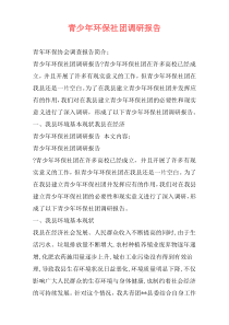 青少年环保社团调研报告