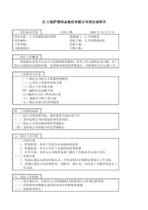 医药行业-人力资源部-部长助理岗位说明书