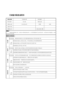 宁波华能贸易公司办公室行政秘书职务说明书