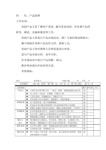 岗位工作内容和年度定性考核指标-产品助理