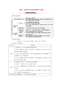 2019-2020学年高中历史 专题7 近代西方民主政治的确立与发展专题小结与测评学案 人民版必修1