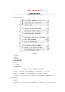 2019-2020学年高中历史 专题5 无产阶级革命专题小结与测评学案 人民版选修4