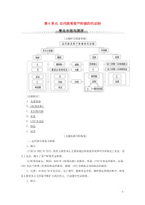 2019-2020学年高中历史 第6单元 近代欧美资产阶级的代议制单元小结与测评学案 北师大版必修1