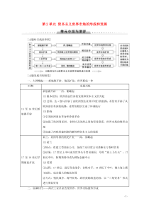 2019-2020学年高中历史 第2单元 资本主义世界市场的形成和发展单元小结与测评学案 新人教版必