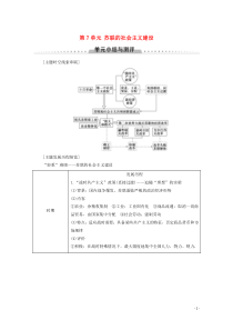 2019-2020学年高中历史 第7单元 苏联的社会主义建设单元小结与测评学案 新人教版必修2