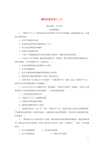 2019-2020学年高中历史 课时作业20 从“战时共产主义”到“斯大林模式” 新人教版必修2