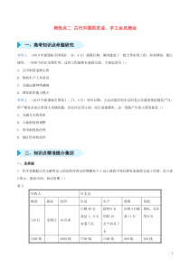 2020届高考历史 专题二 古代中国的农业、手工业、商业精准培优专练