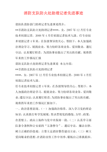 消防支队防火处助理记者先进事迹