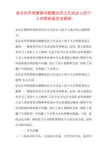 县长在环保督察问题整改民主生活会上的个人对照检查发言提纲