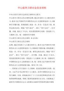 中心组学习研讨会发言材料