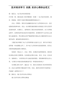 技术培训学习 实践 实训心得体会范文