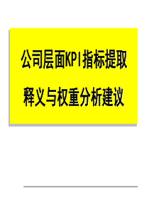 公司层面KPI指标提取释义与权重分析建议