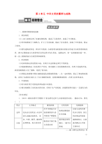 （通史版）2021版高考历史一轮复习 第1部分 第3单元 中华文明的繁荣与成熟单元高效整合教学案