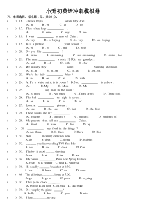 2020年小升初英语模拟试题