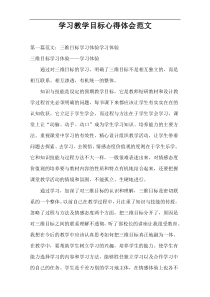 学习教学目标心得体会范文