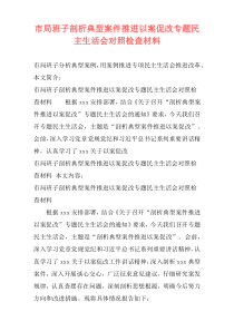 市局班子剖析典型案件推进以案促改专题民主生活会对照检查材料