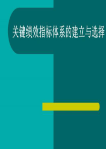 关键绩效指标体系的建立与选择（PPT56页)