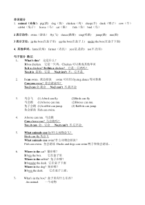 冀教版小学英语三年级下册重点总结