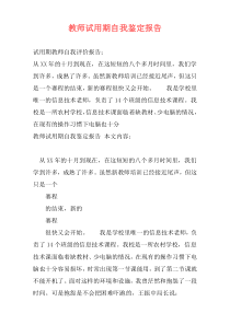 教师试用期自我鉴定报告