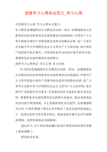 团章学习心得体会范文_学习心得