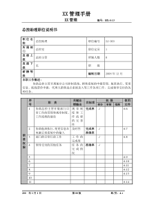 某航空物流公司总控助理职位说明书及关键绩效标准